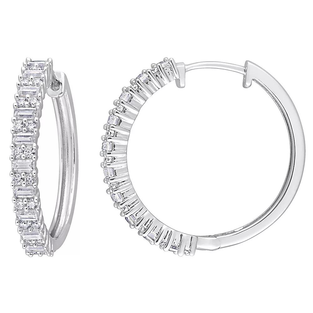 Stella Grace Sterling Silver Lab-Created Moissanite Hoop Earrings, Women's Product Image