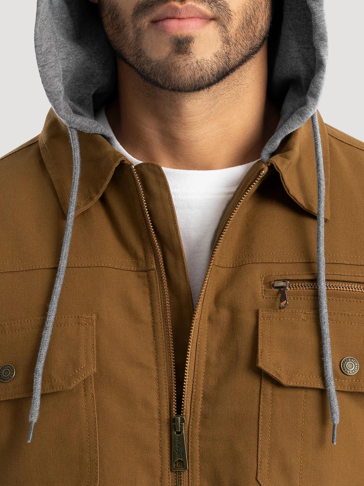 Men's Hooded Workwear Quilted Lined Shirt Jacket in Rubber Product Image