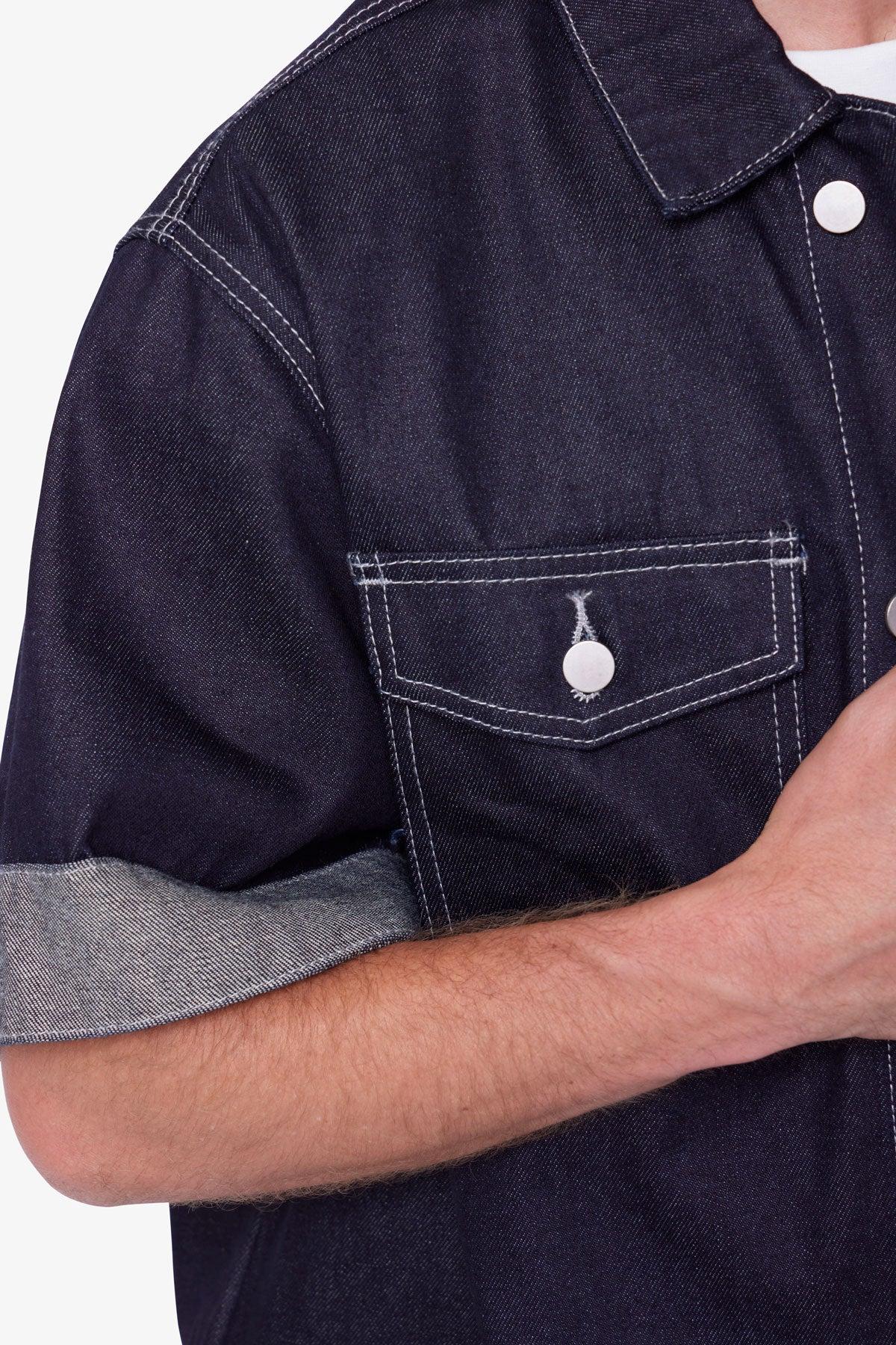 Raw Denim Work Shirt - Blue Product Image