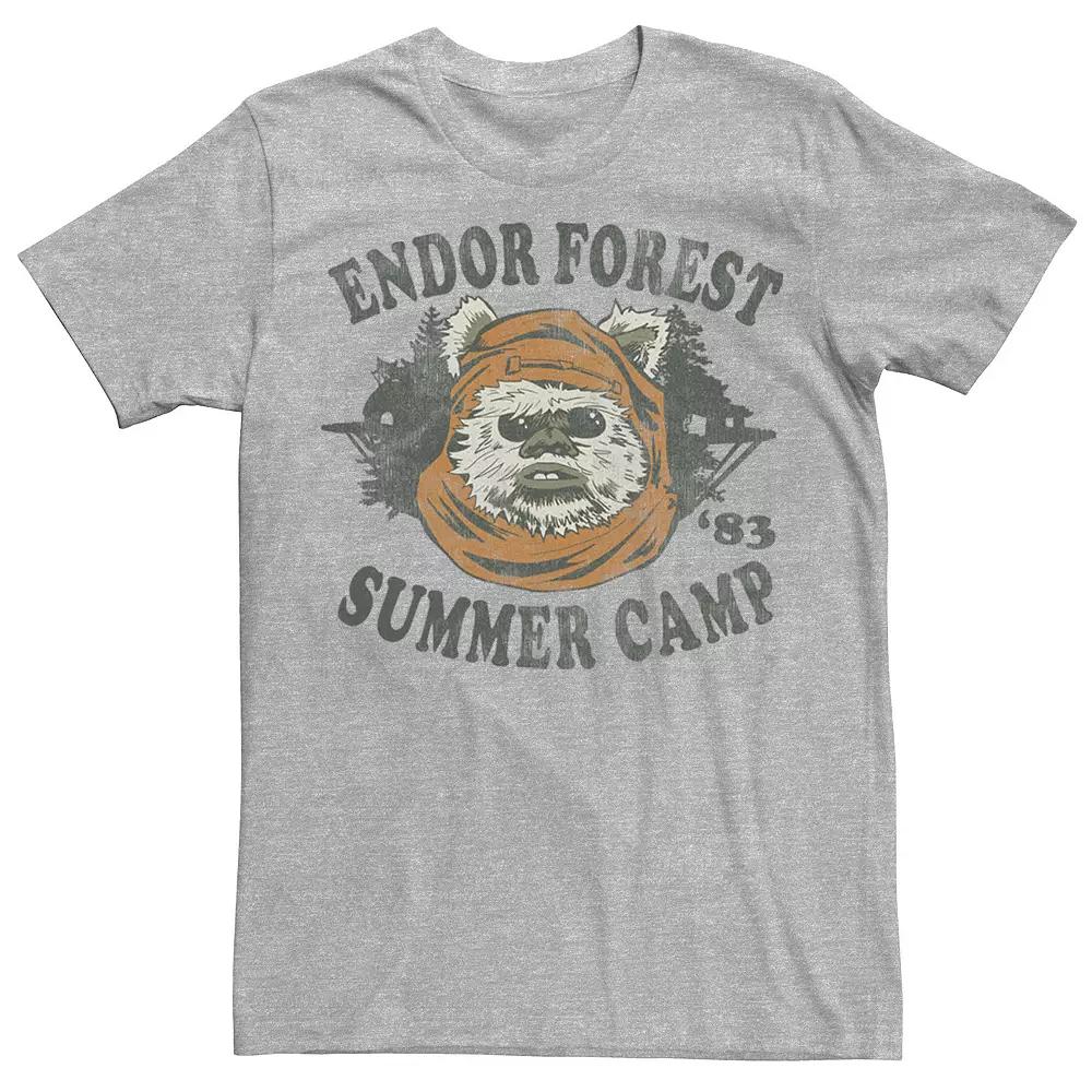 Men's Star Wars Endor Summer Camp '83 Head Shot Portrait Tee, Size: XL, Athletic Grey Product Image
