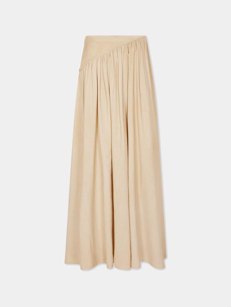 OCHRE LONG SKIRT IN VISCOSE TWILL Product Image