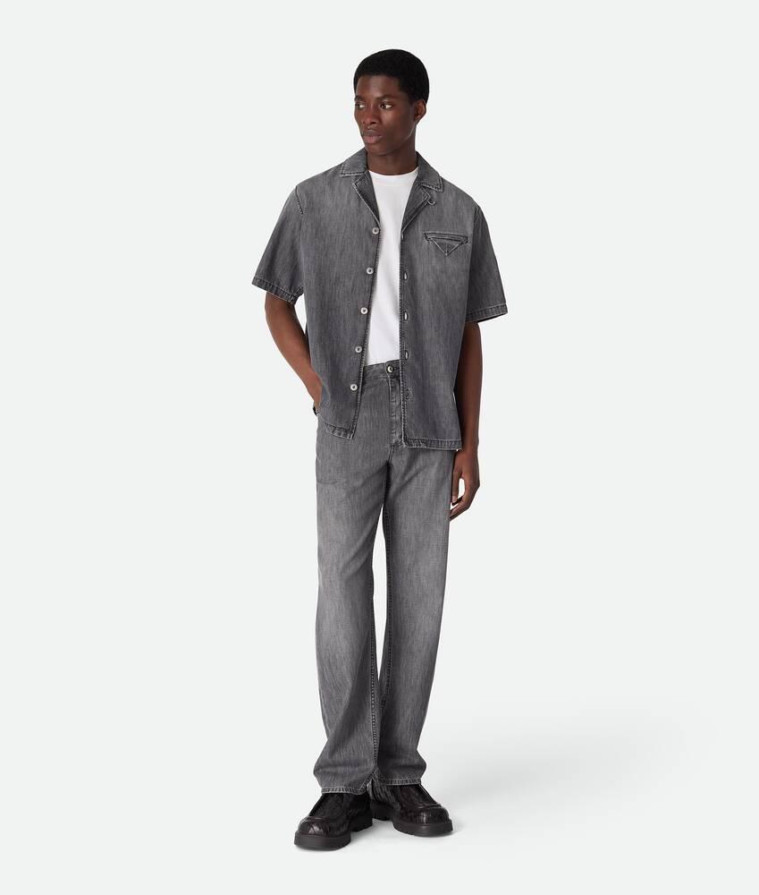 Men's Vintage Black Denim Shirt in Washed black Product Image