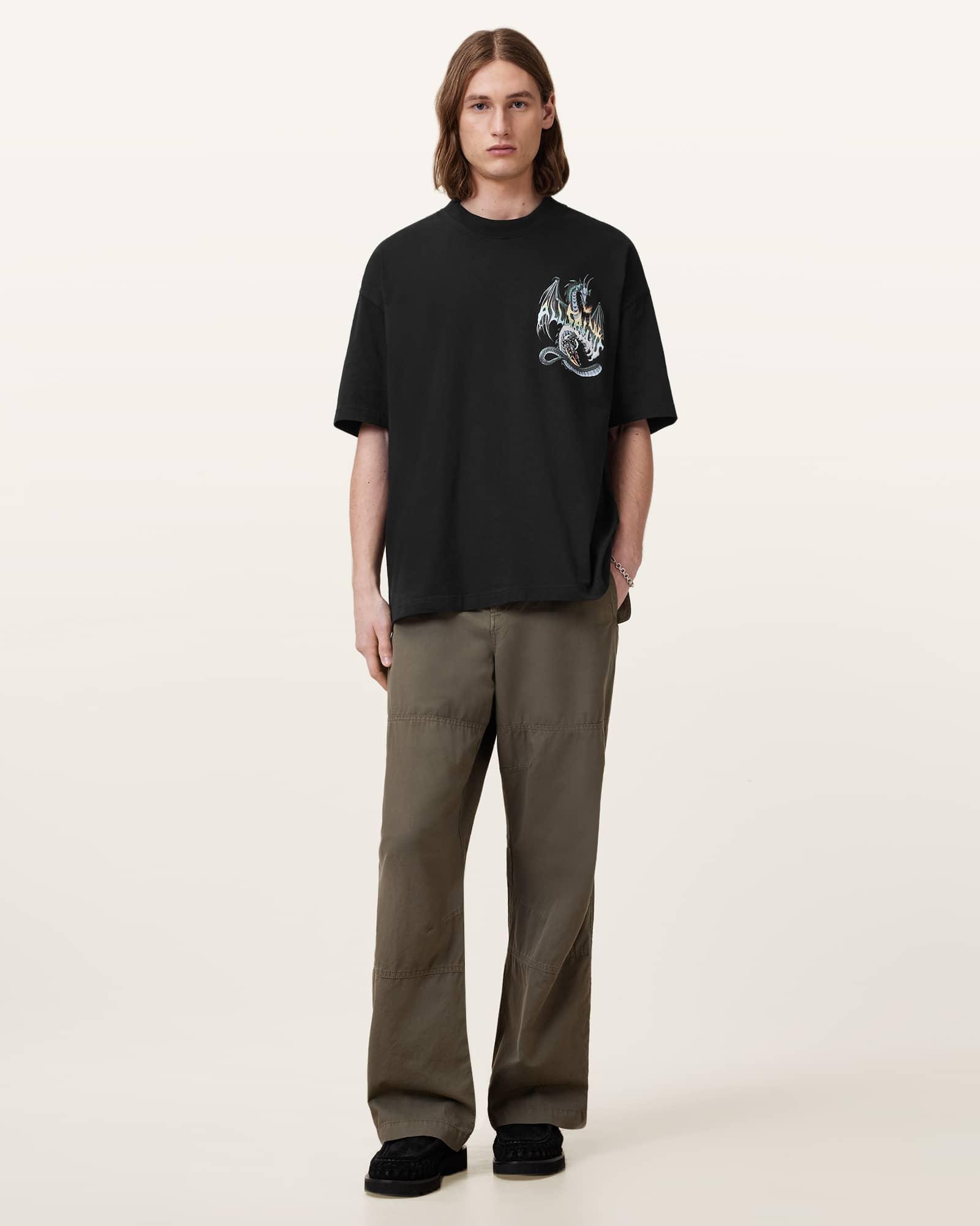 Dragon Wave Oversized Short Sleeve T-Shirt Product Image