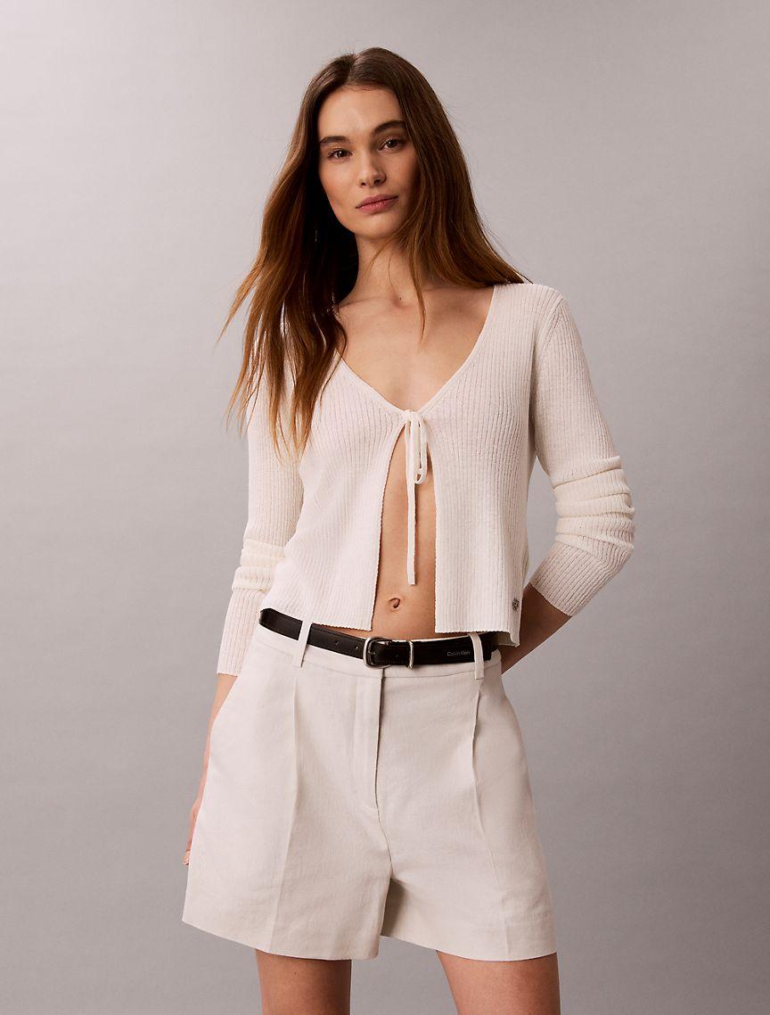 Linen Blend Tailored Shorts Product Image