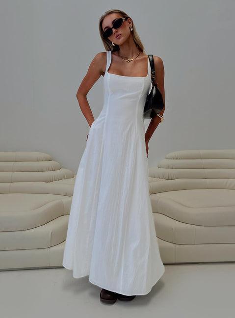You Can Maxi Dress White Petite Product Image