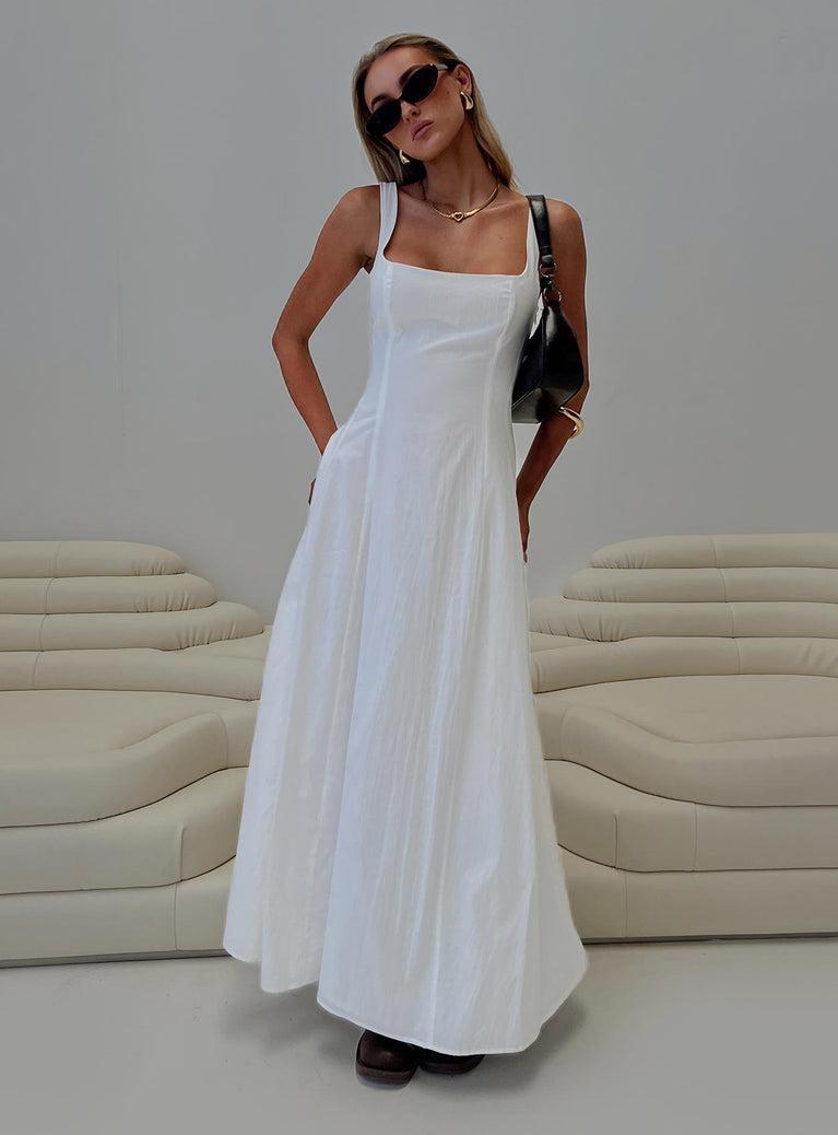 You Can Maxi Dress White Petite Product Image