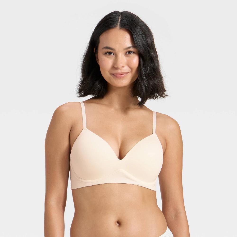 Women's Seamless Wirefree Push Up Bra - Wild Fable™ Light Blue S Product Image