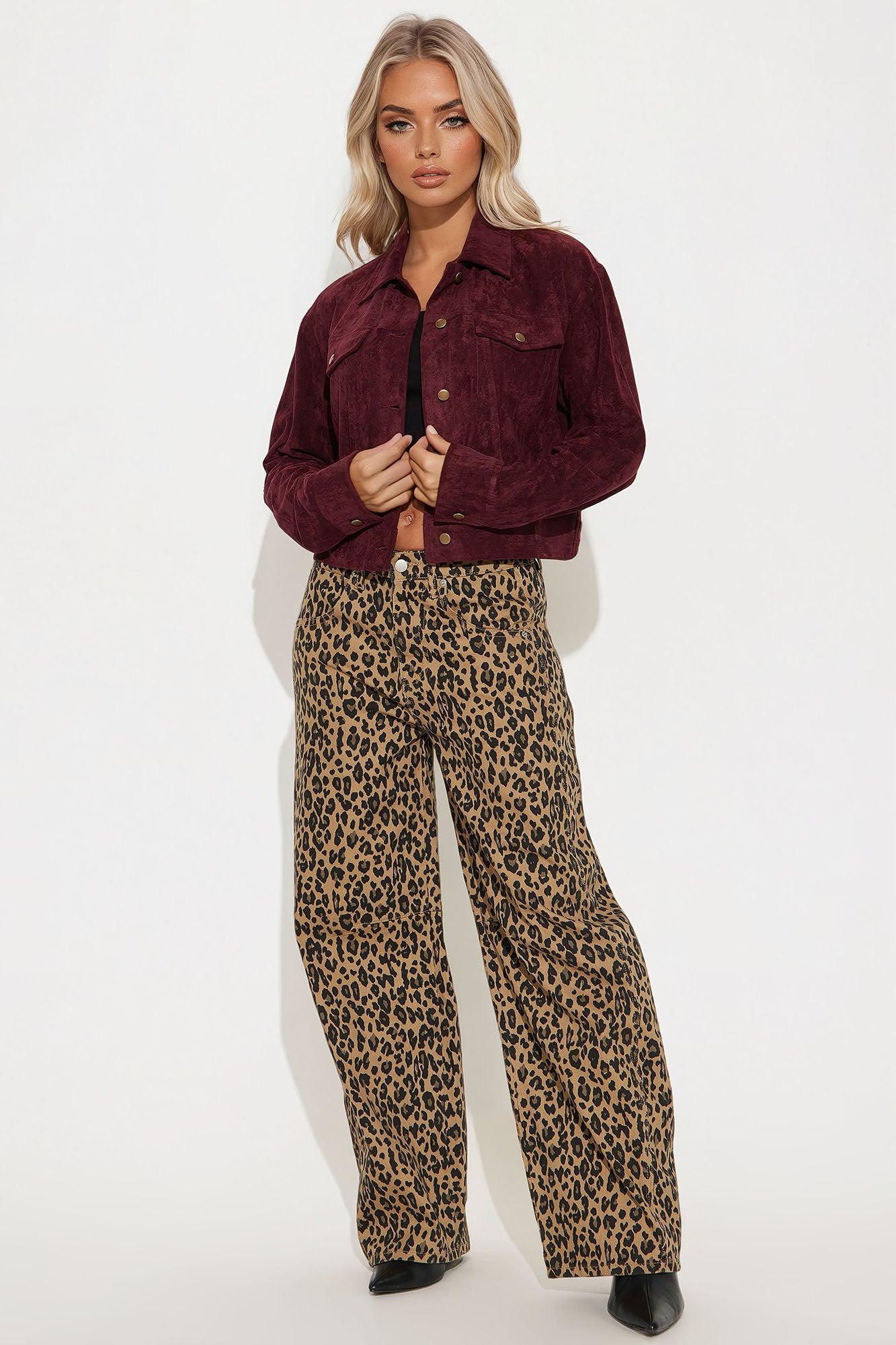 Raven Faux Suede Cropped Jacket - Wine Product Image