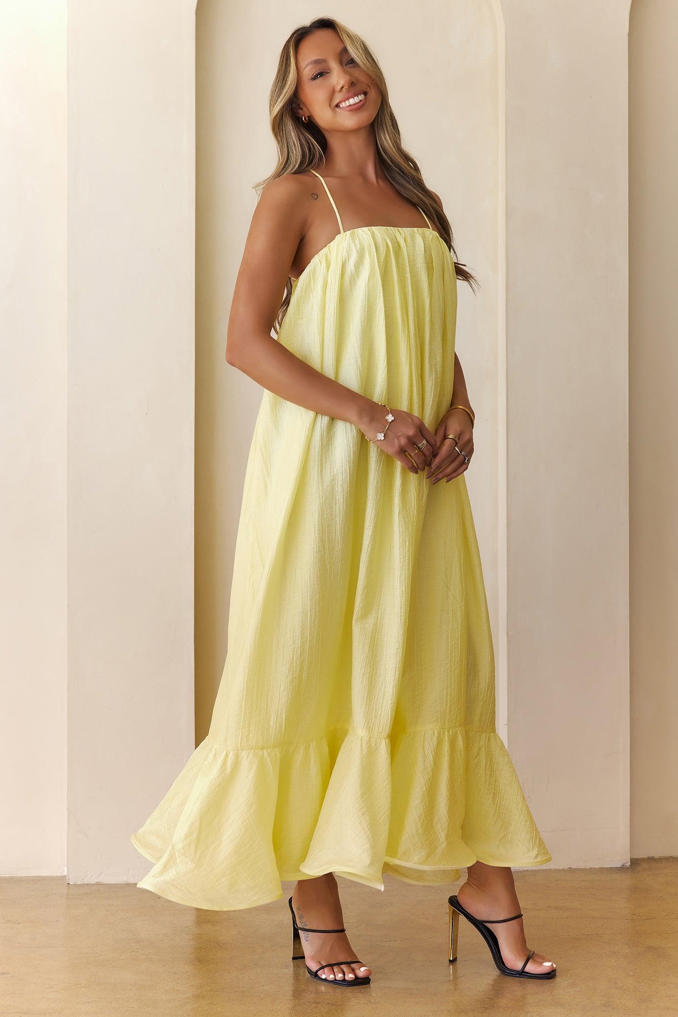 Sunshine Breeze Maxi Dress Yellow Product Image