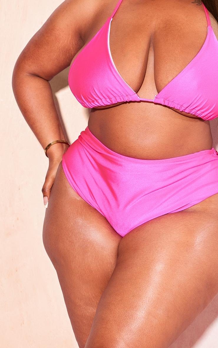 Plus Fuschia Mix & Match High Waist Bikini Bottoms Product Image