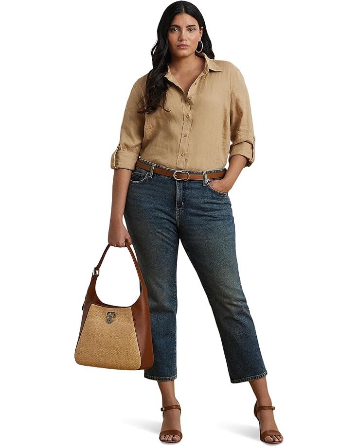 Petite High-Rise Straight Ankle Jeans in Alicia Wash Product Image