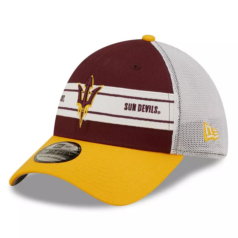Men's New Era Maroon/Gold Arizona State Sun Devils Banded 39THIRTY Flex Hat, Size: Medium/Large, Red Product Image