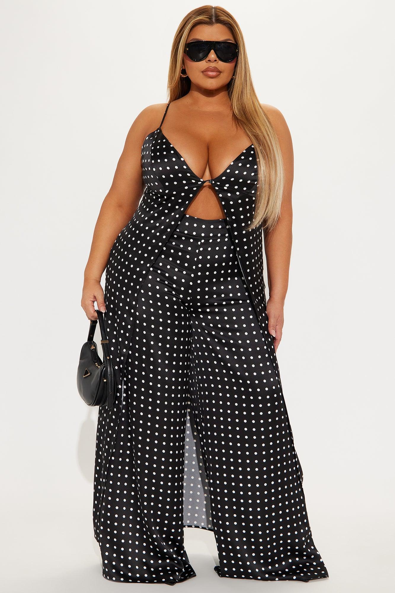 Monica Polka Dot Pant Set - Black/White Product Image