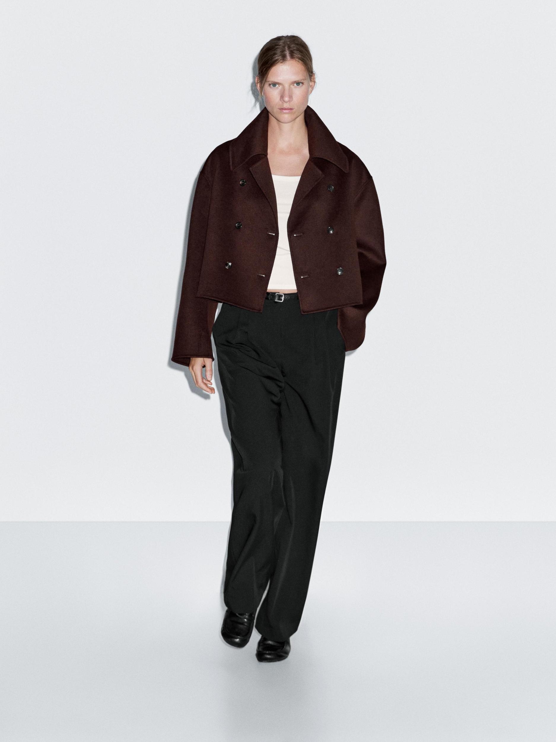 Short wool blend coat Product Image