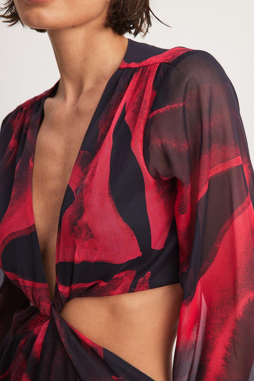 Twist Front Flounce Midi Dress Product Image