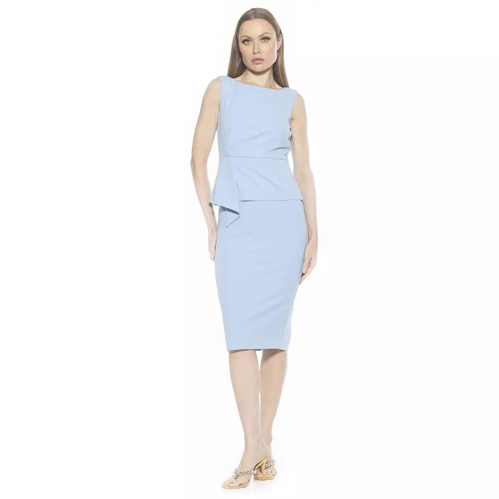 Women's ALEXIA ADMOR Amora Boatneck Sleeveless Peplum Sheath Dress,  Product Image