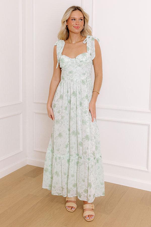 Venetian Garden Floral Maxi Dress in Mint Product Image
