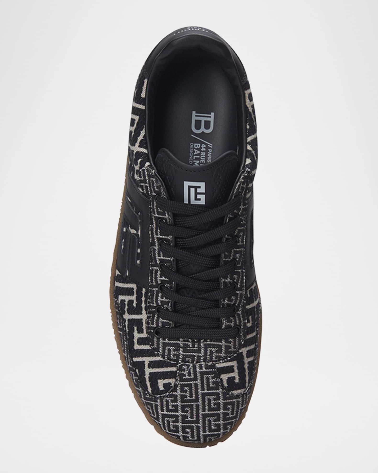 Men's Swan Monogram Jacquard Low-Top Sneakers Product Image