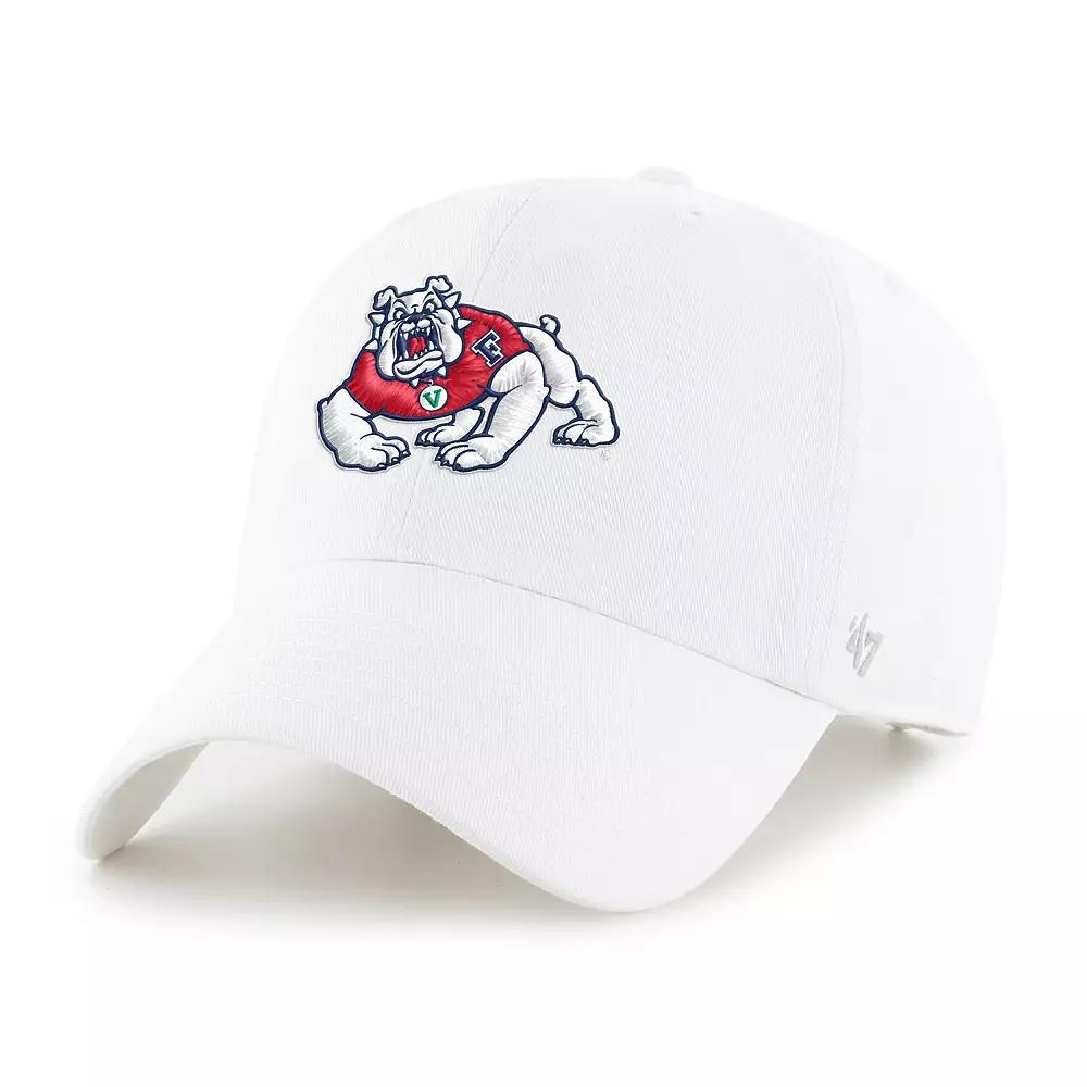 Men's '47 White Fresno State Bulldogs Vintage Clean Up Adjustable Hat, Csf White Product Image