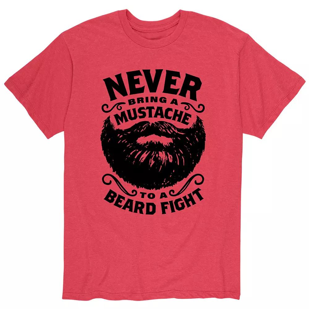 Men's Mustache To Beard Fight Tee,  Product Image