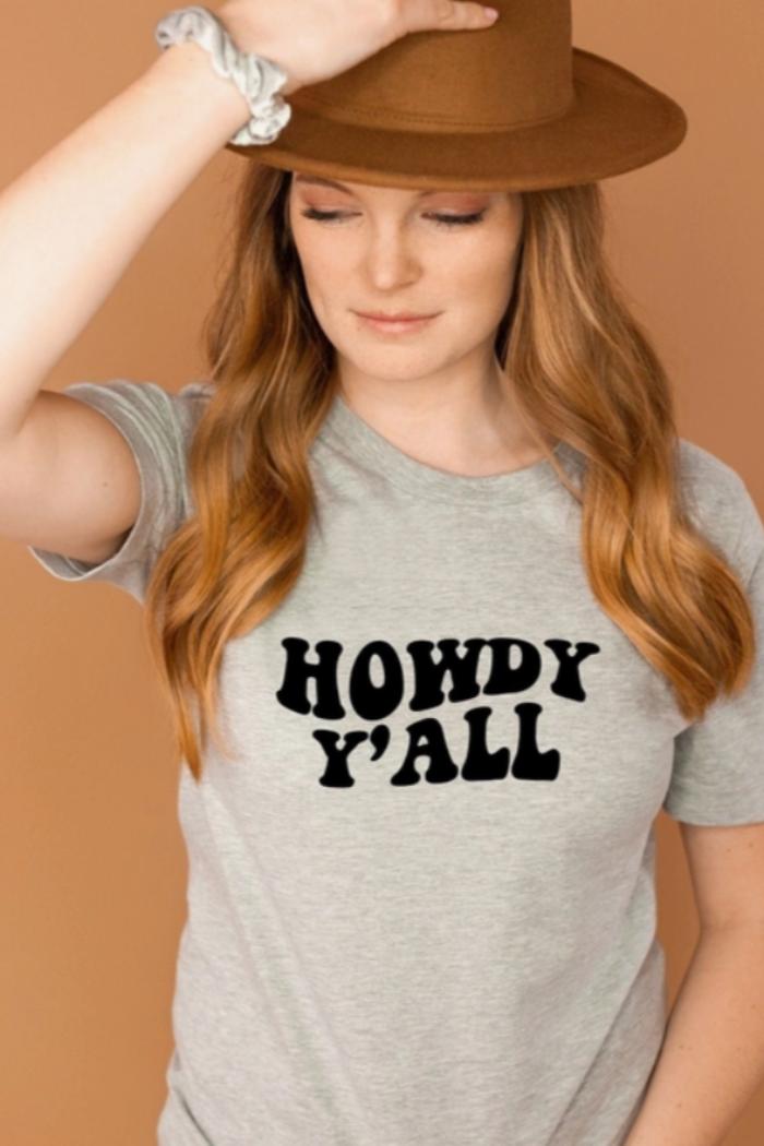 Howdy Y'ALL Shirt Country Western Graphic Tee For Women Product Image