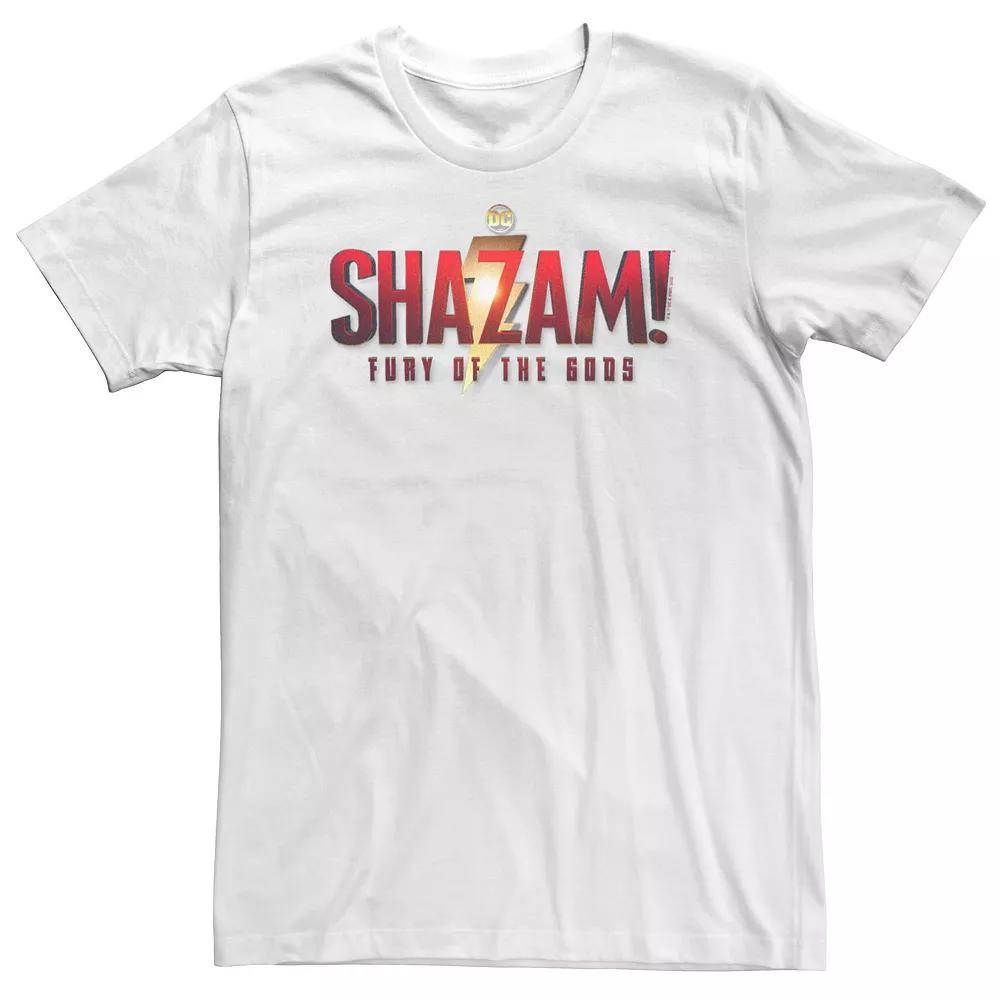 Big & Tall Shazam Fury Of The Gods Simple Logo Lightning Bolt Shazam Logo DC Logo Tee, Men's,  Product Image