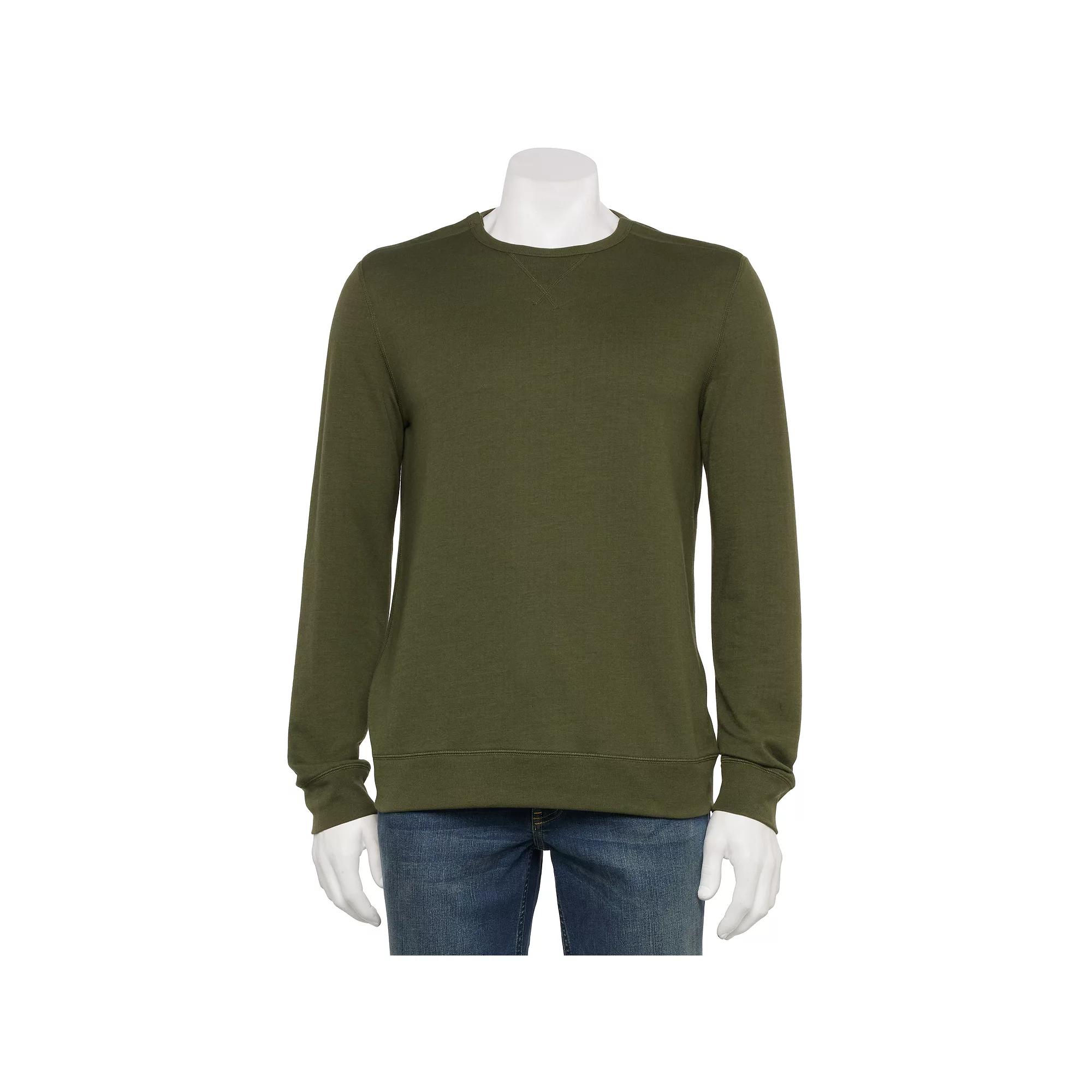 Men's Sonoma Goods For Life® Adaptive Double-Knit Long Sleeve T-Shirt, Size: Small, Green Product Image