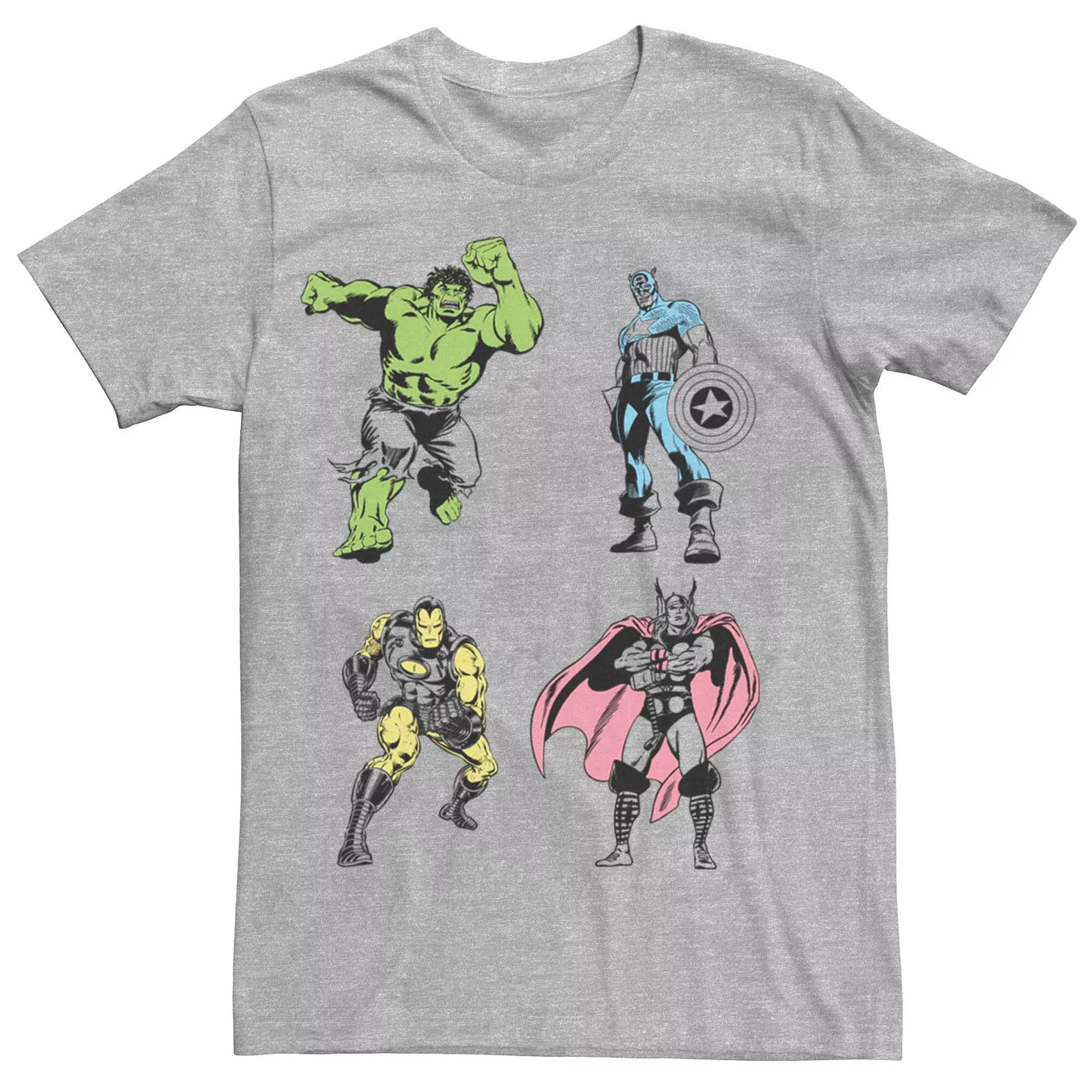 Men's Marvel Avengers Color Pop Group Shot Tee, Size: Medium, Athletic Grey Product Image