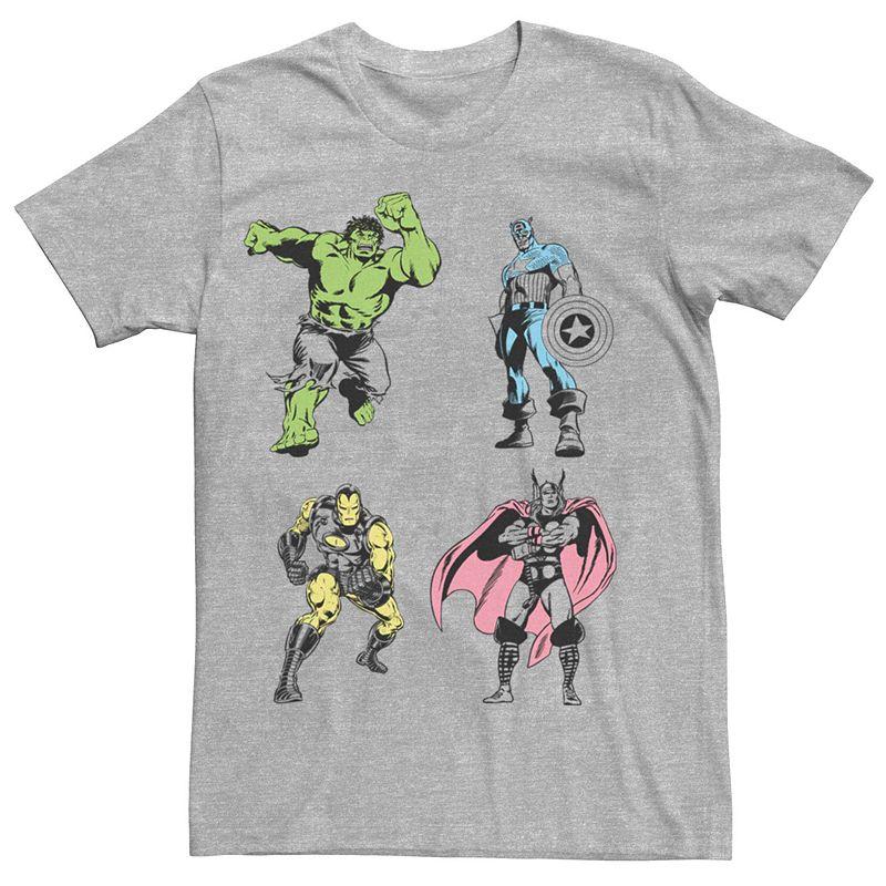 Men's Marvel Avengers Color Pop Group Shot Tee, Size: Medium, Athletic Grey Product Image