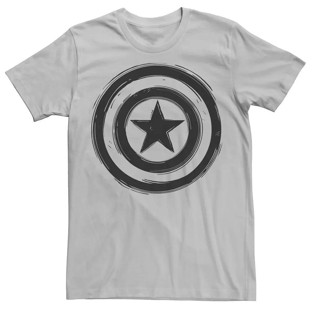 Men's Marvel Captain America Woodcut Shield Tee,  Product Image