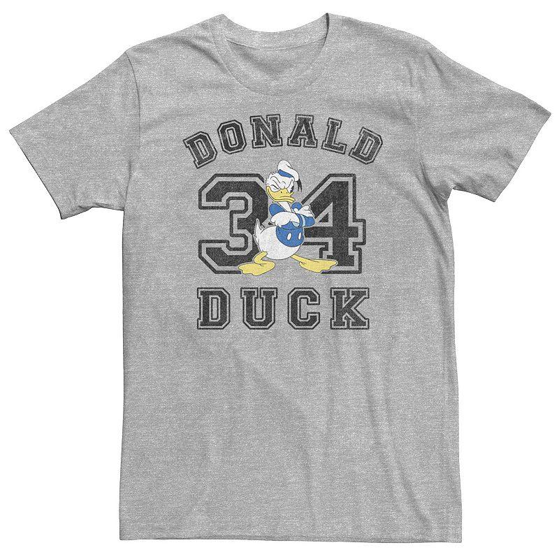 Big & Tall Disney Donald Duck Varsity Text #34 Portrait Tee, Men's, Size: 4XL, Athletic Grey Product Image