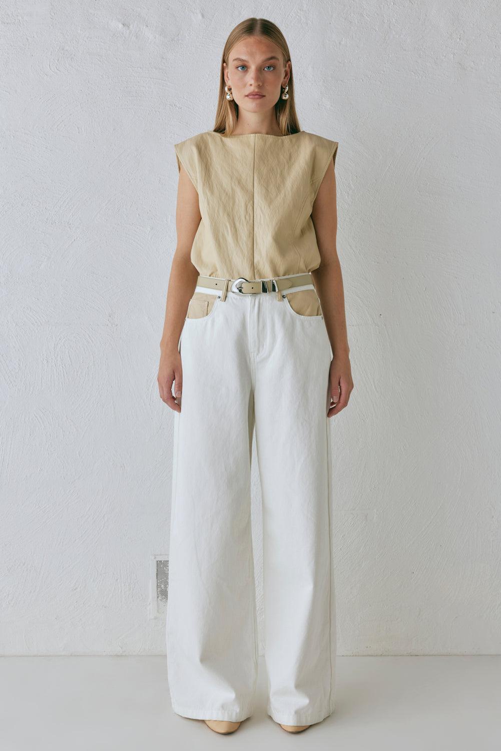 Sutton Denim Jeans White Product Image