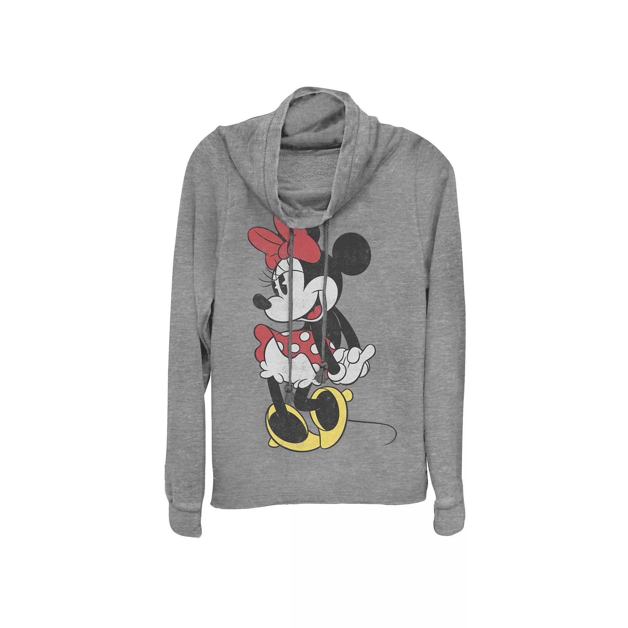 Disney's Minnie Mouse Juniors' Cowlneck Graphic Lightweight Long Sleeve, Girl's,  Product Image