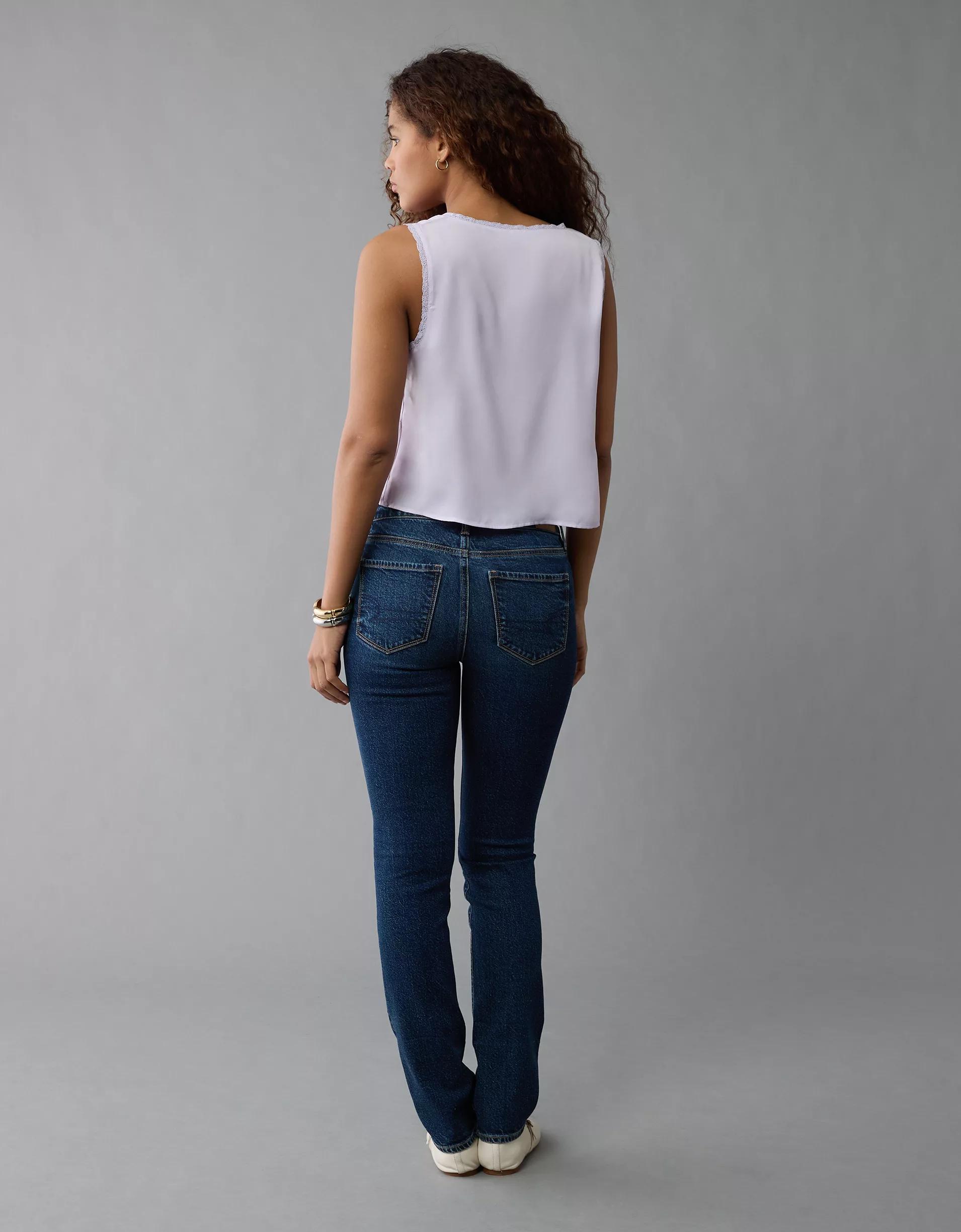 AE V-Neck Satin Slip Tank Top Product Image