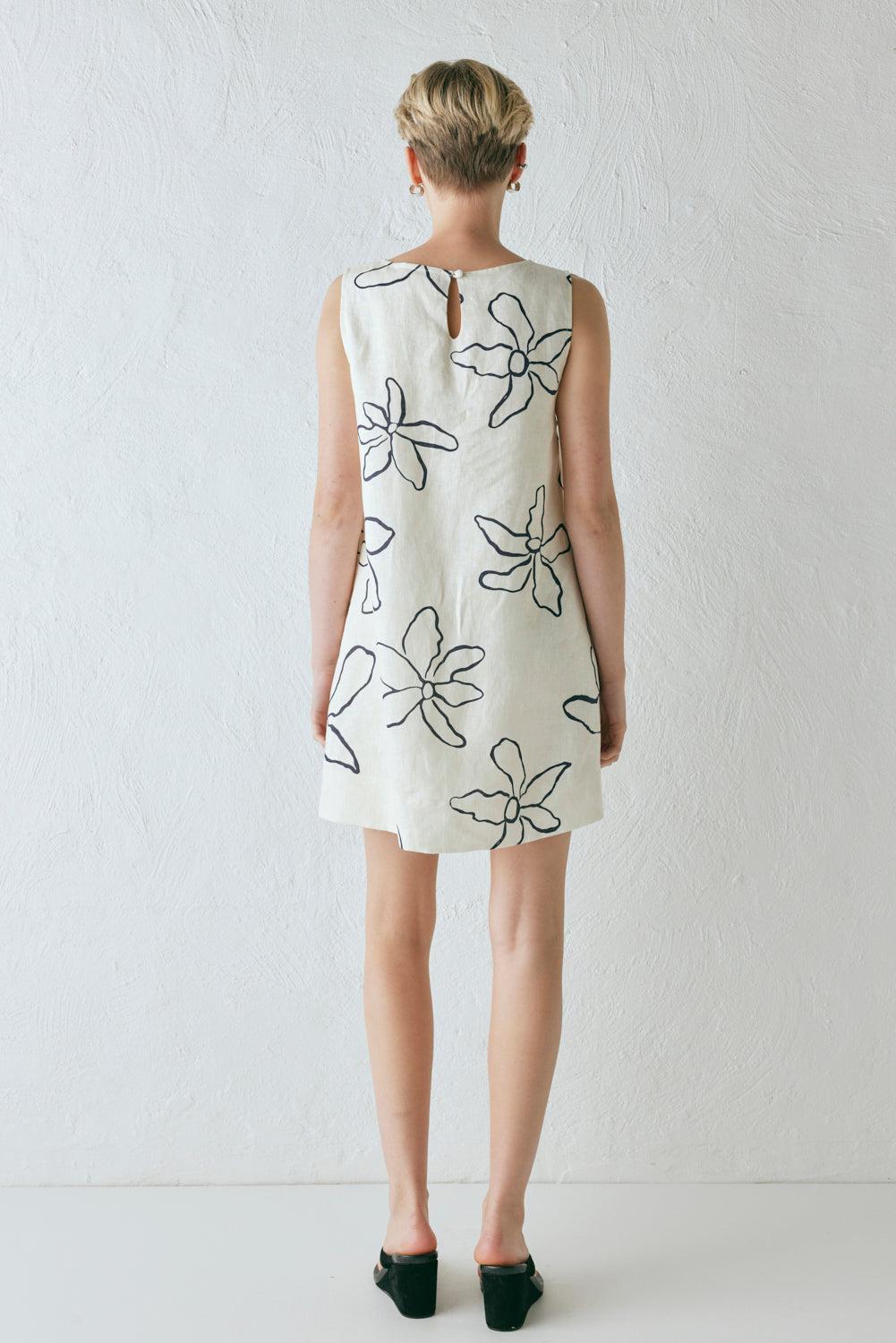 Aftersun Linen Mini Dress Fleur Product Image