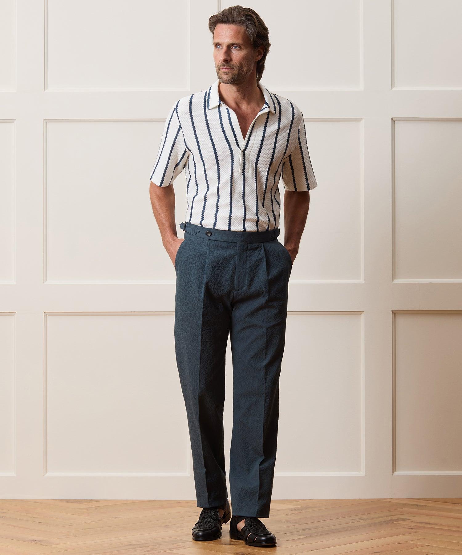 Italian Seersucker Side Tab Trouser Product Image