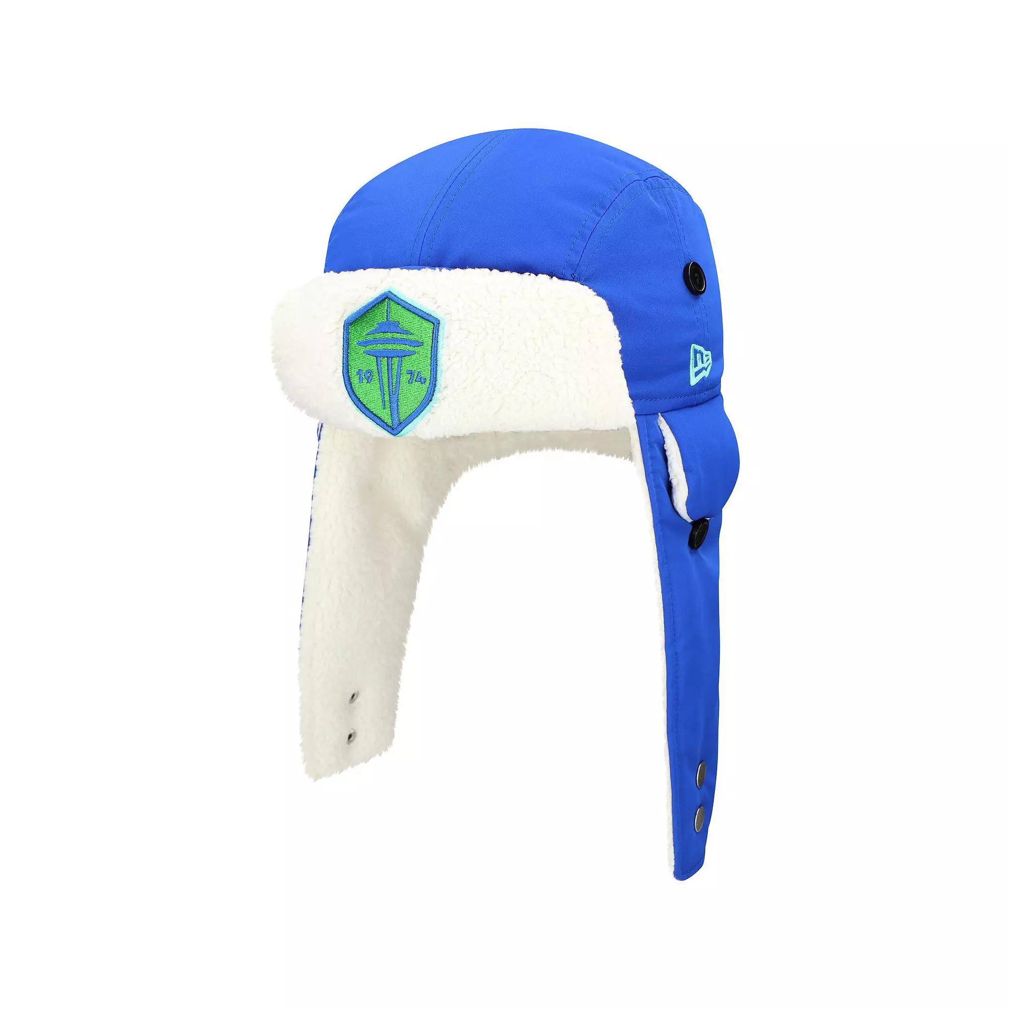 Men's New Era Blue Seattle Sounders FC Trapper Knit Hat,  Product Image