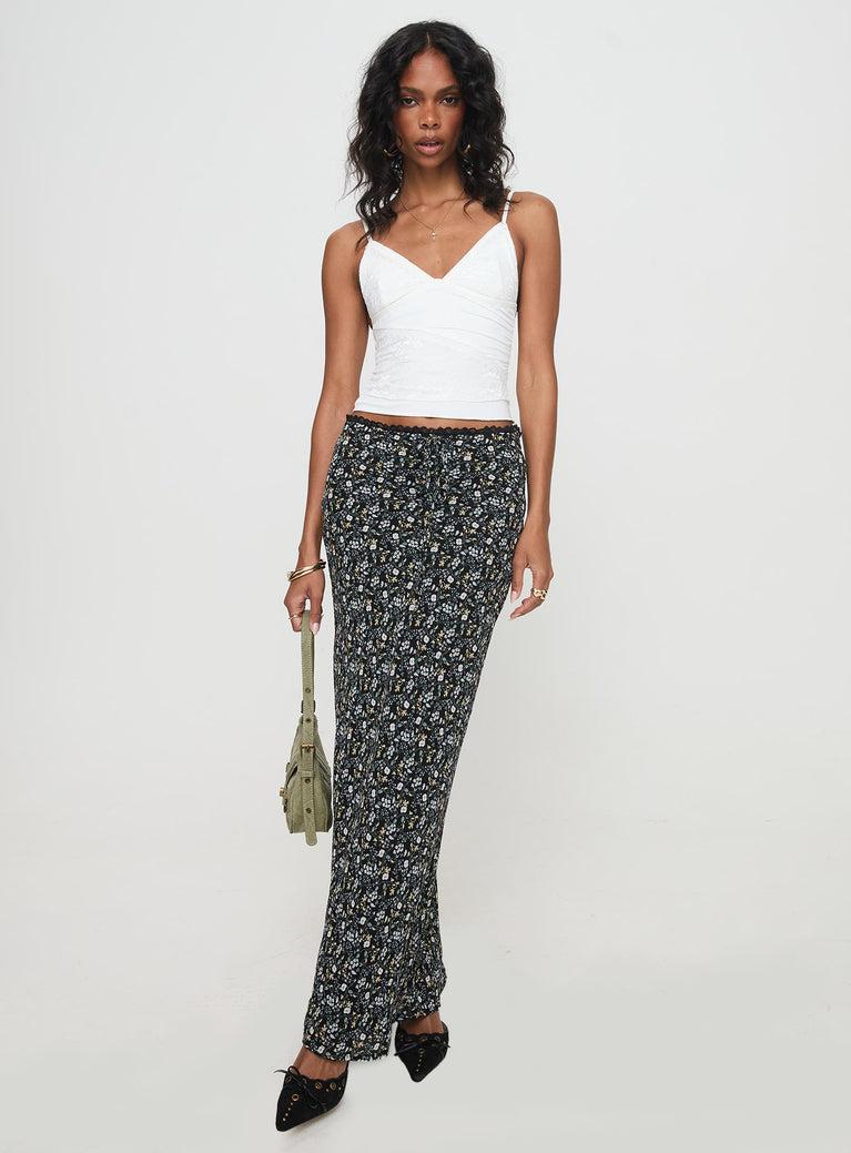 Emily Maxi Skirt Blue / Black Floral Product Image