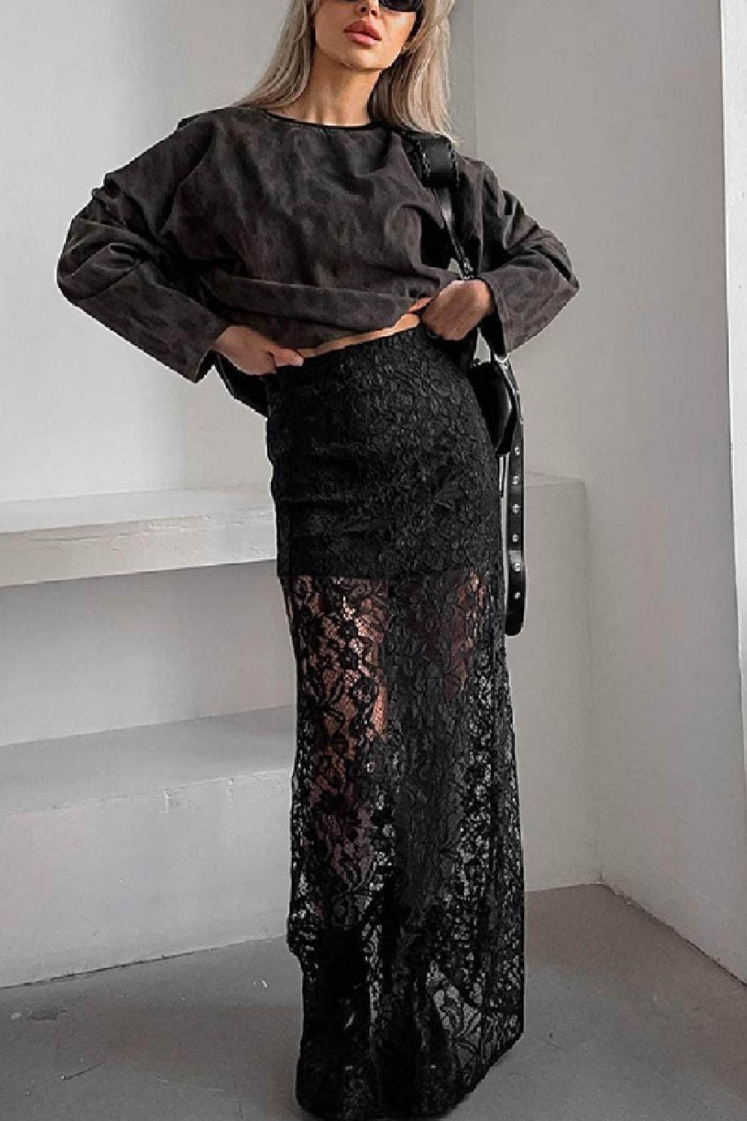 Lace Maxi Skirt Product Image