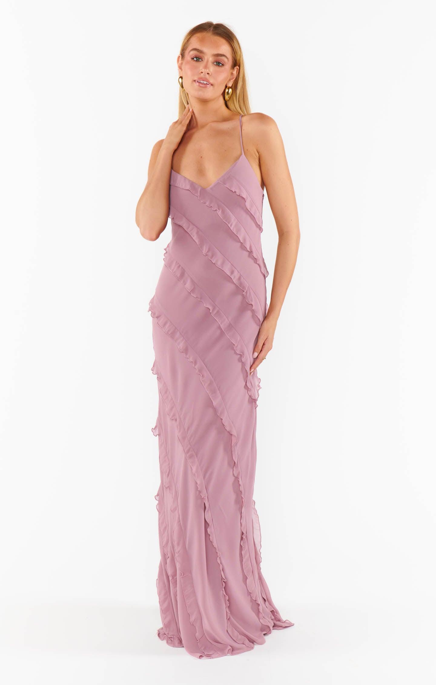 Romance Ruffle Dress ~ Antique Rose Chiffon Product Image