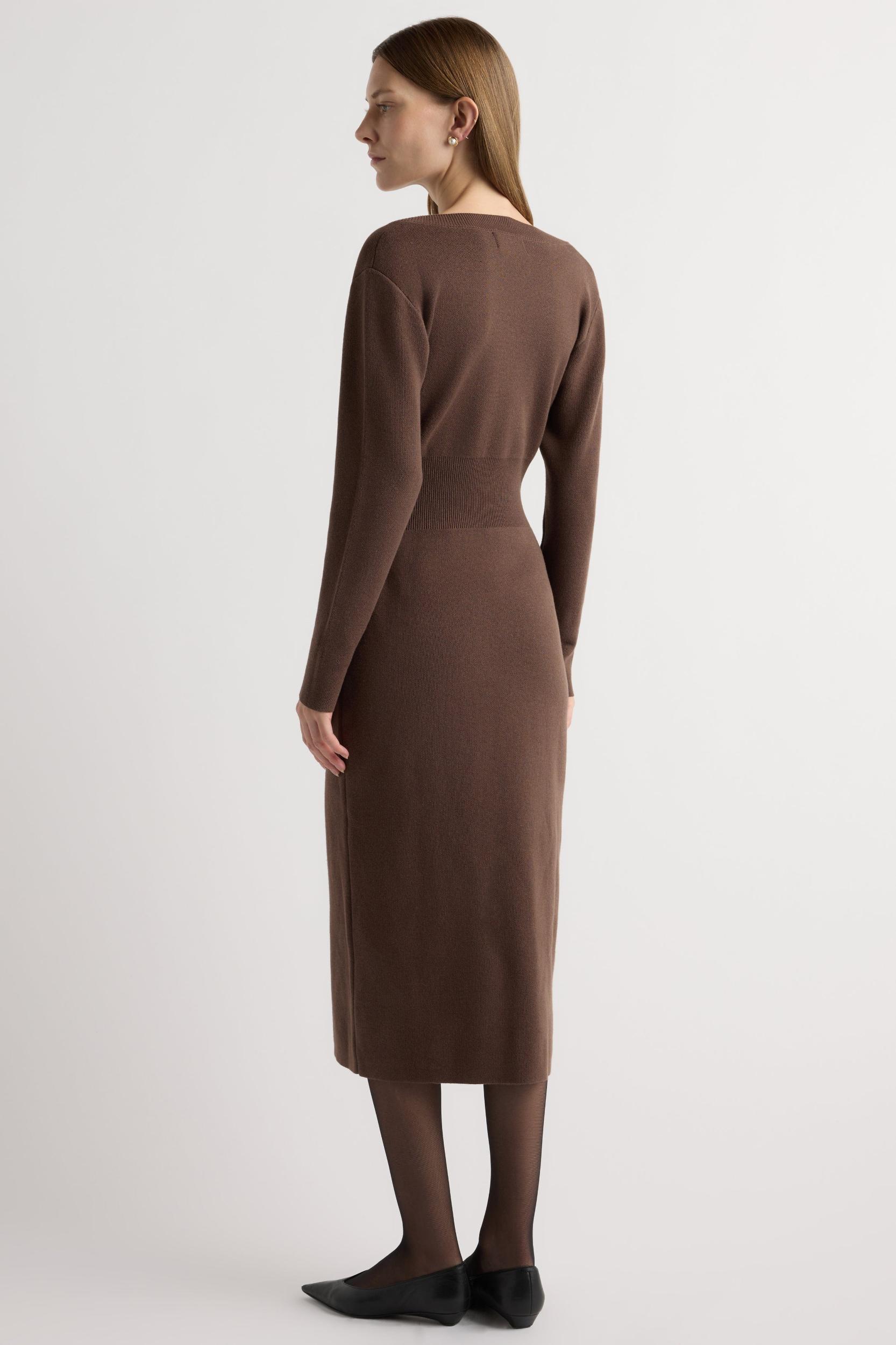 Bora Off-Shoulder V-Neck Sweater Dress Product Image