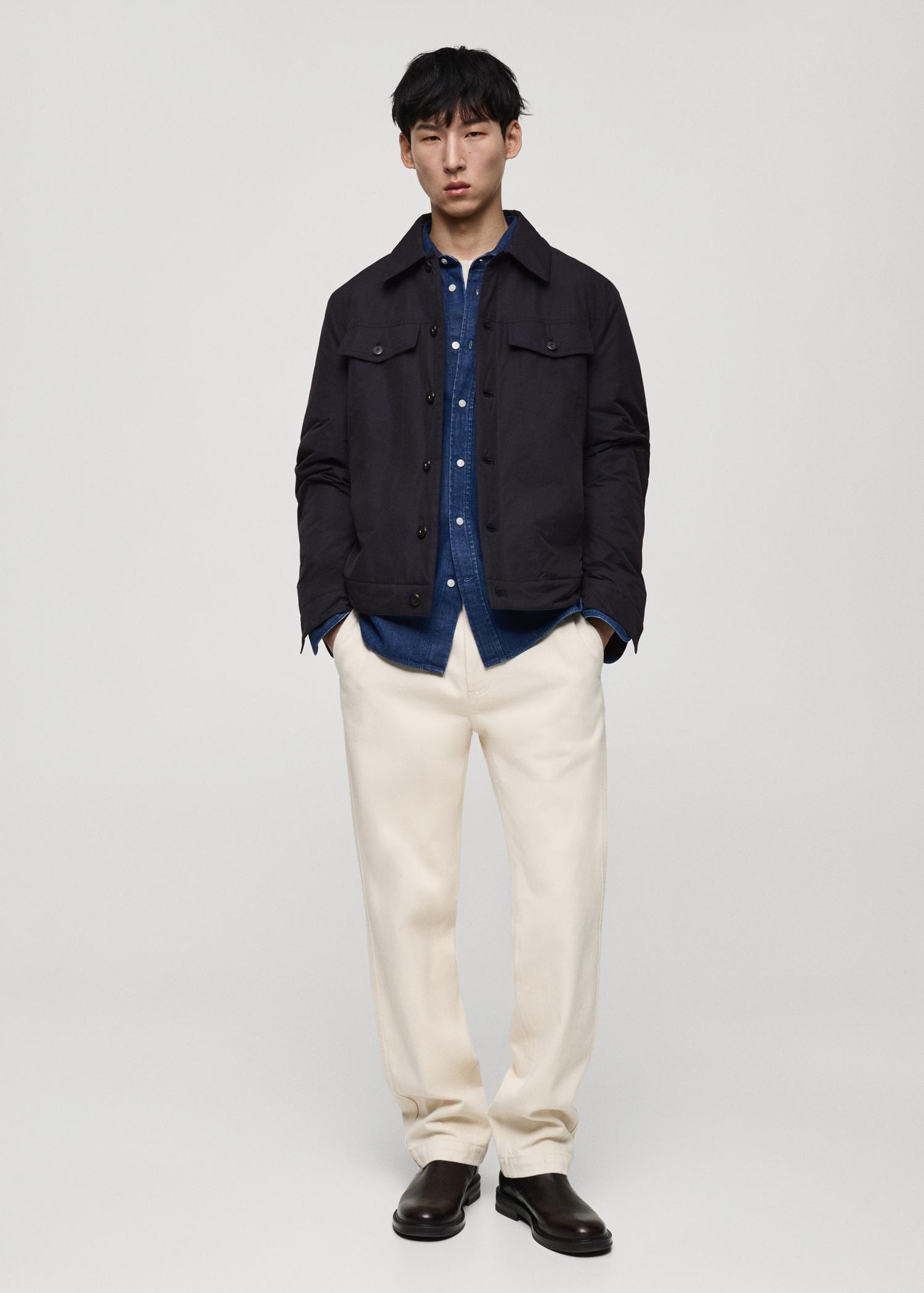 Water-repellent quilted jacket - Men | MANGO USA Product Image