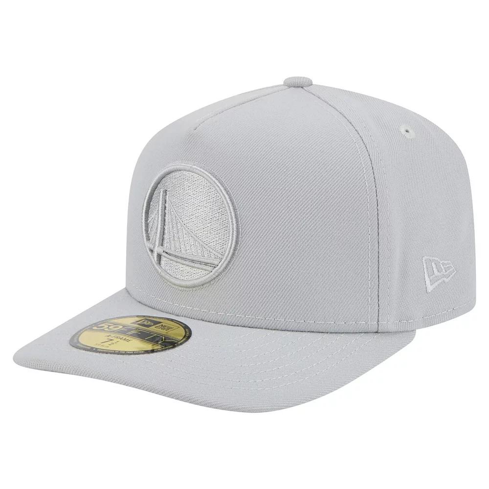 Men's New Era  Gray Golden State Warriors Colorpack A-Frame Pinch Front 59FIFTY Fitted Hat, Size: 7 3/4, Grey Product Image