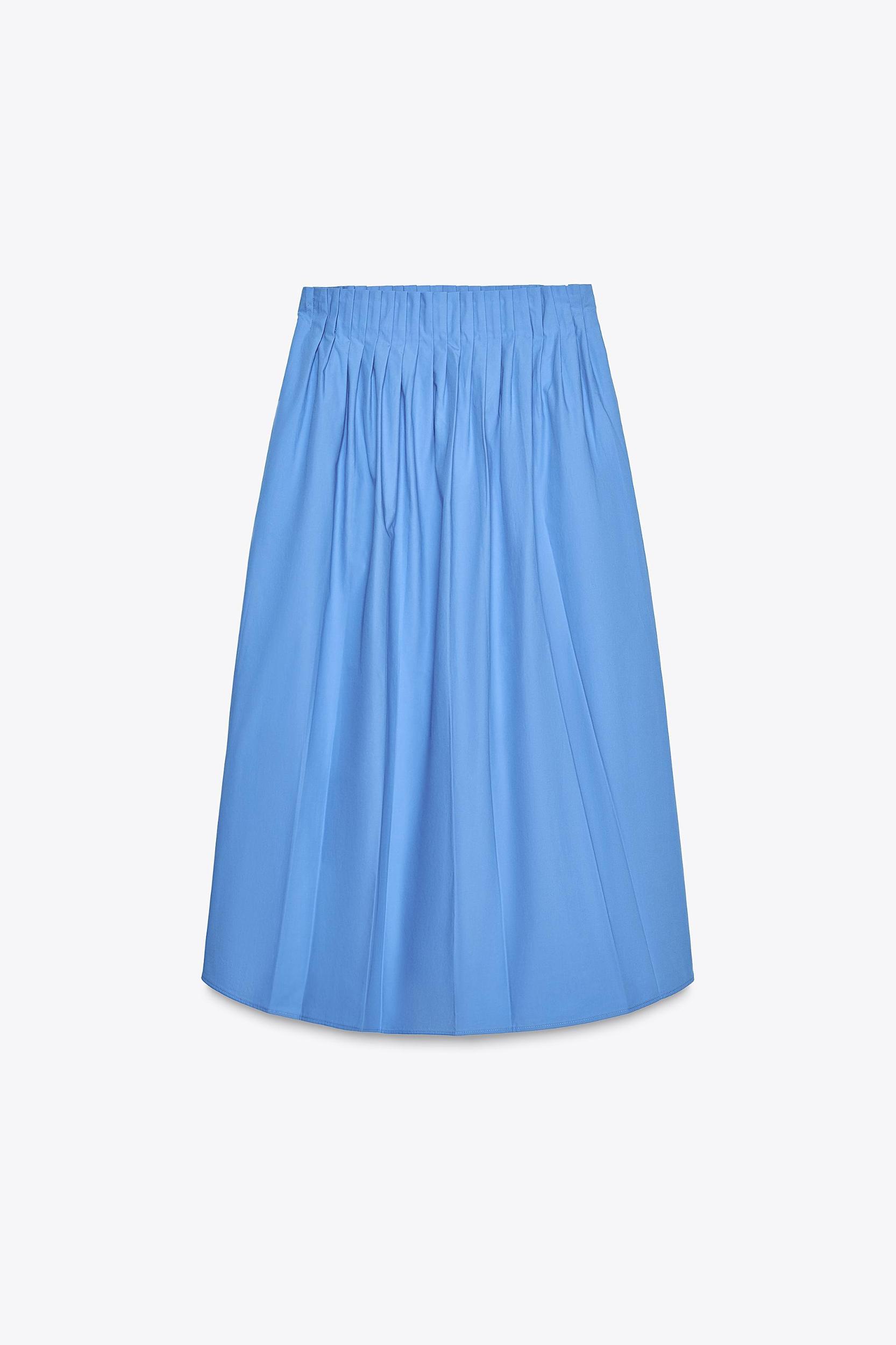 ZW COLLECTION POPLIN MIDI SKIRT Product Image