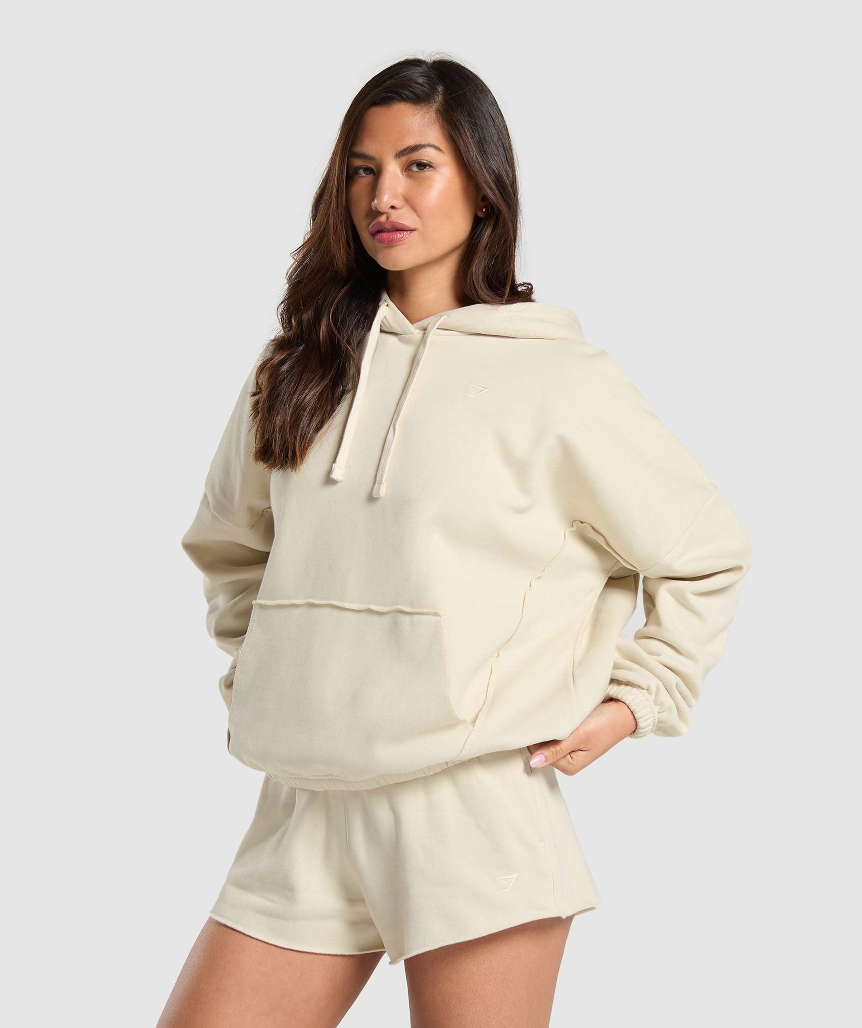 Gymshark Fleece Oversized Hoodie - Ecru White Female Product Image