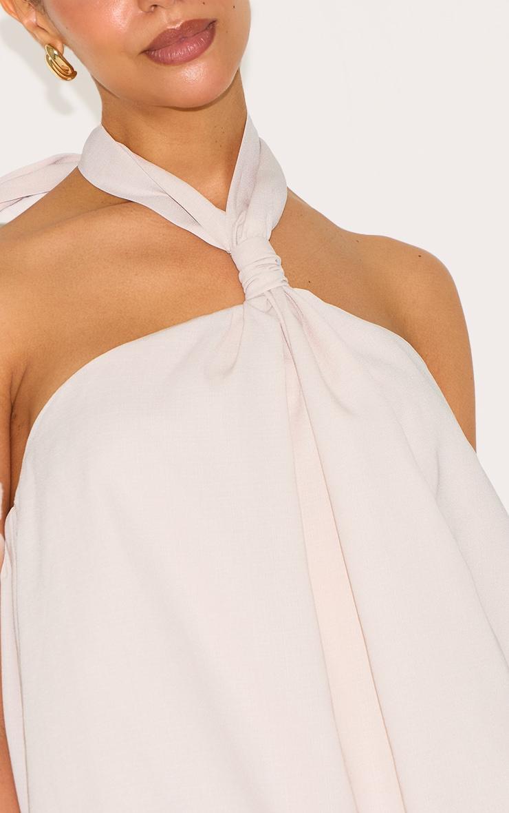 Petite Stone Puffball Halter Neck Mini Dress Product Image