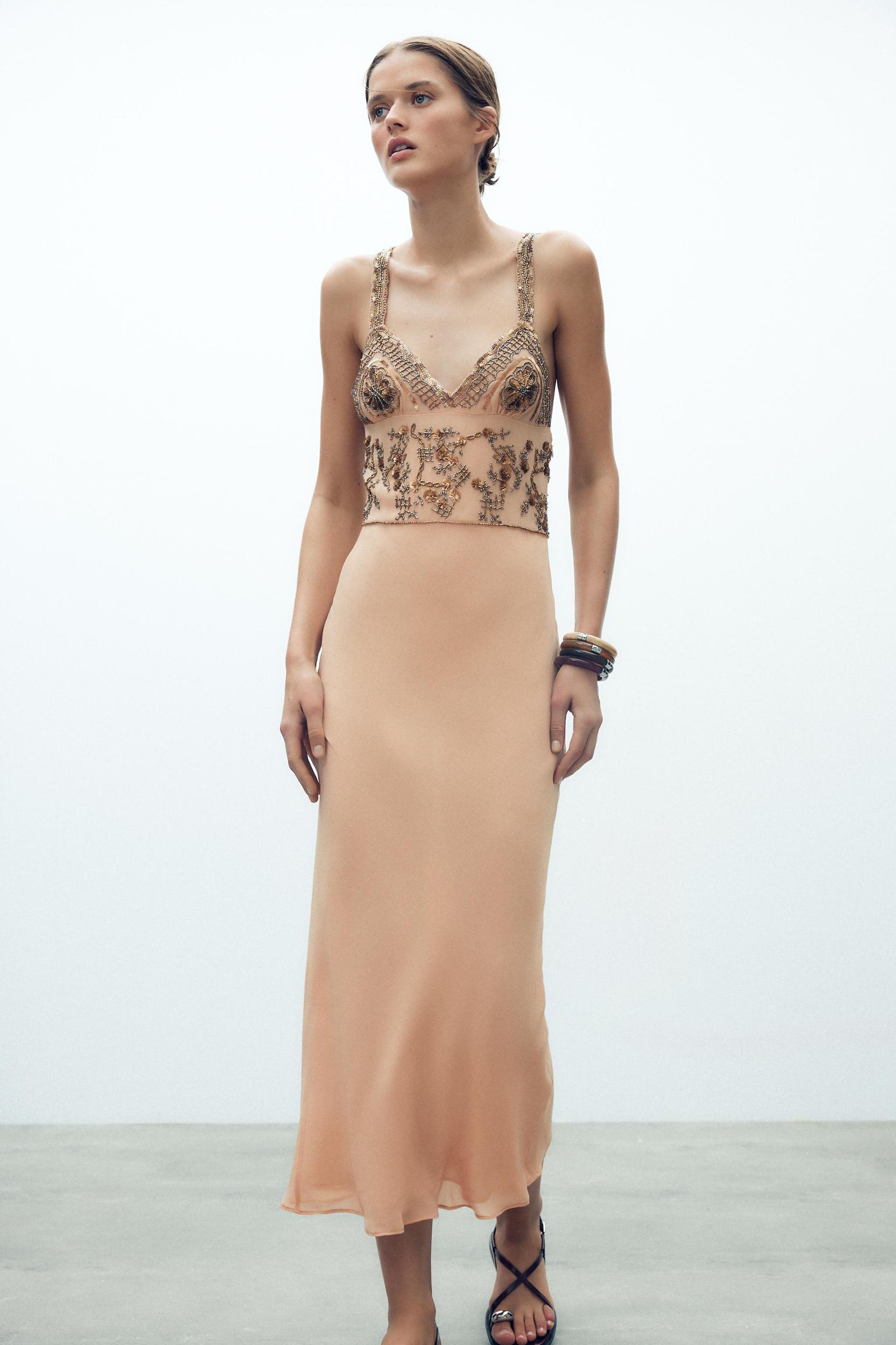 BEADED EMBROIDERED DRESS Product Image