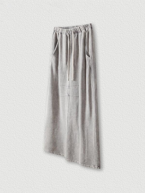 Washed Back Slit Baggy Maxi Skirt Product Image