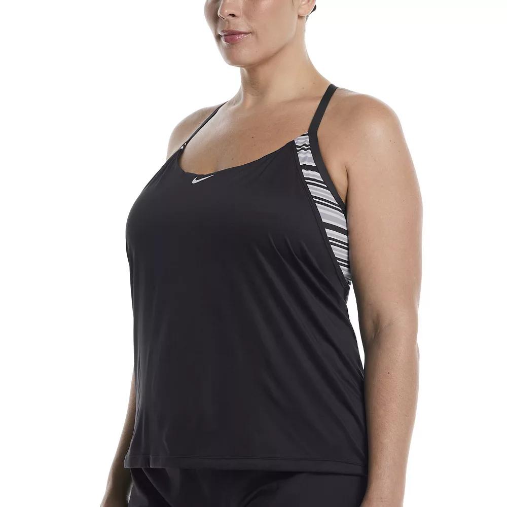 Plus Size Nike Layered Tankini Swim Top, Womens Product Image
