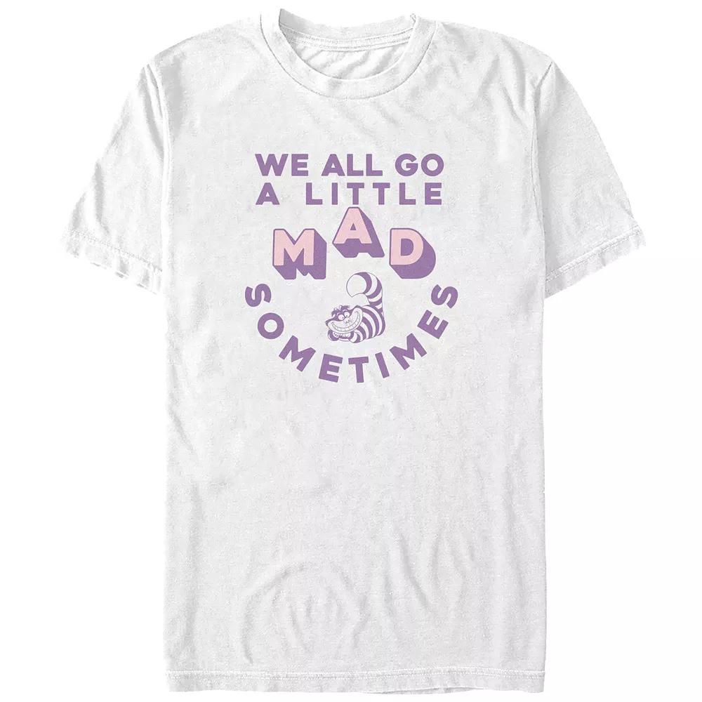 Disney's Alice In Wonderland We All Go A Little Mad Sometimes Juniors' Boyfriend Graphic Tee, Women's, Size: Large, White Product Image